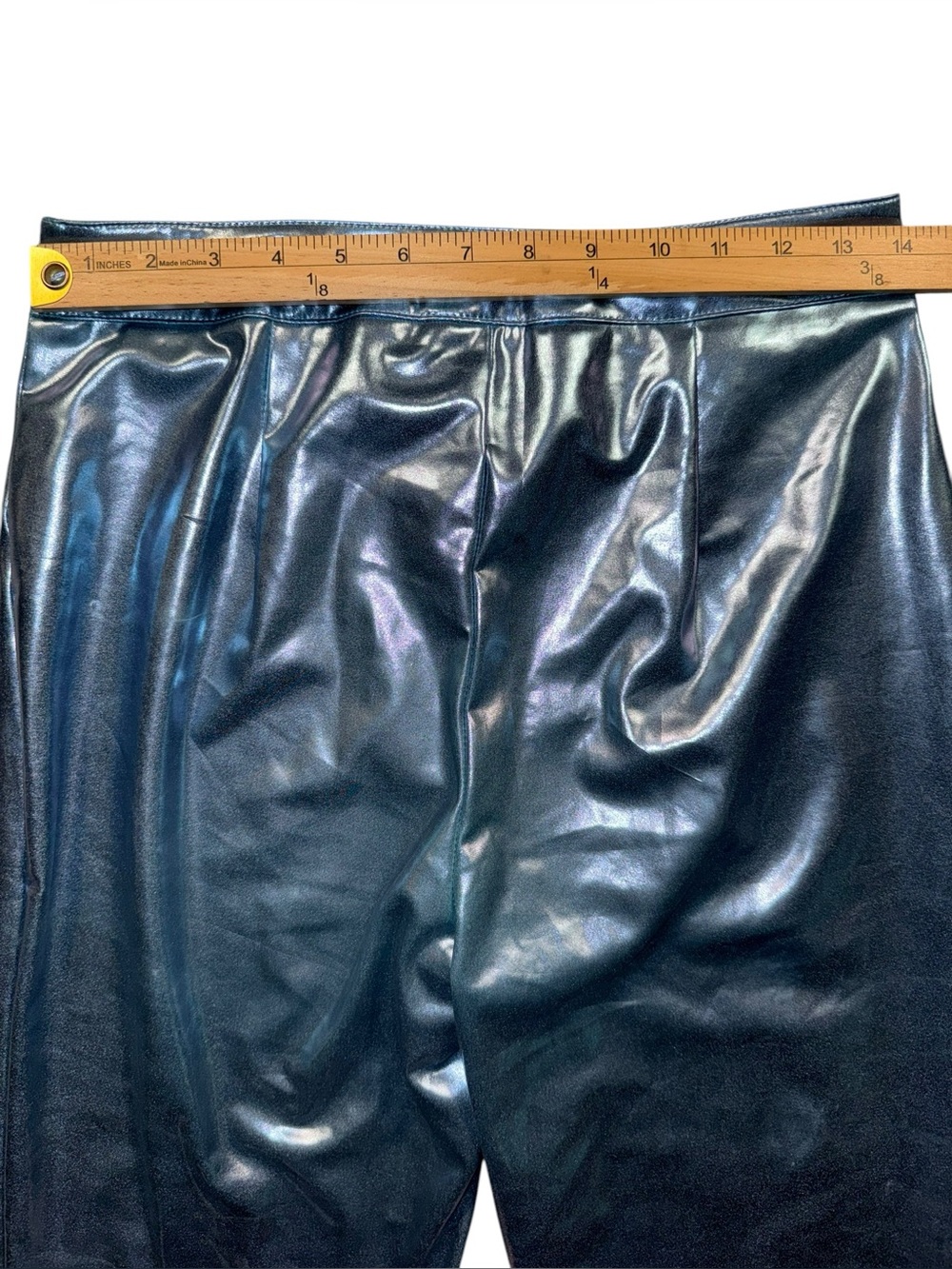 Finesse Medium Metallic Blue Silver Flared High-Rise Pants Festival Costume - Picture 5 of 8